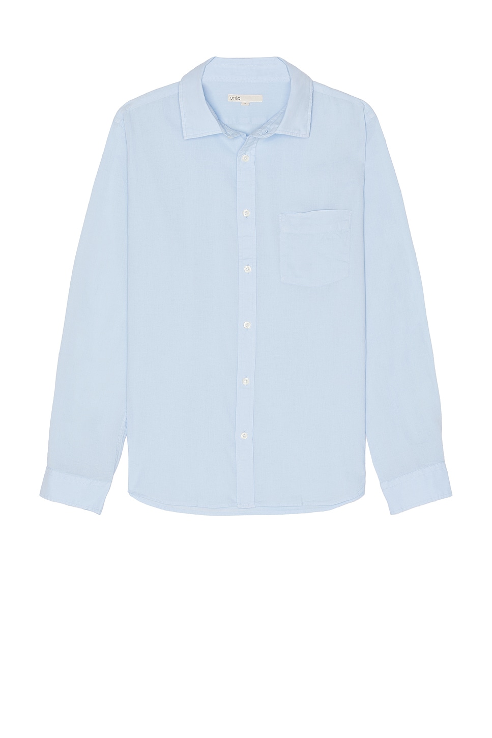 Onia Garment Dye Cotton Voile Shirt in Baby Blue. -  M also in L, XL/1X