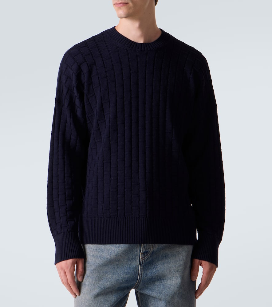 Ribbed-knit wool sweater