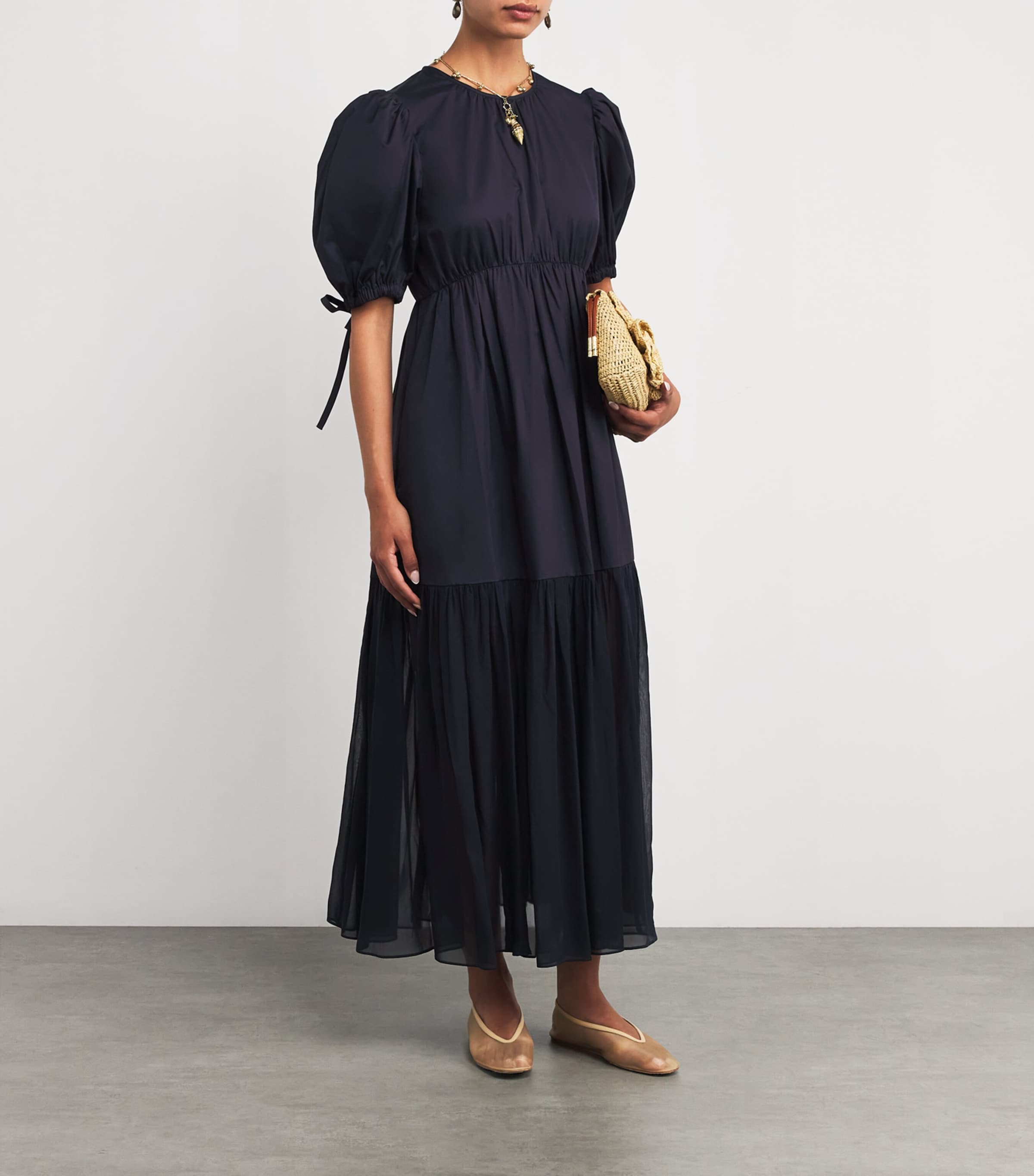 Ulla Johnson | Short-Sleeve Collage Midi Dress | Realry Ulla Johnson | Short-Sleeve Collage Midi Dress | Realry