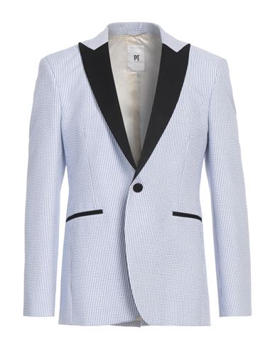 Man Blazer Sky blue Size 38 Cotton, Elastane