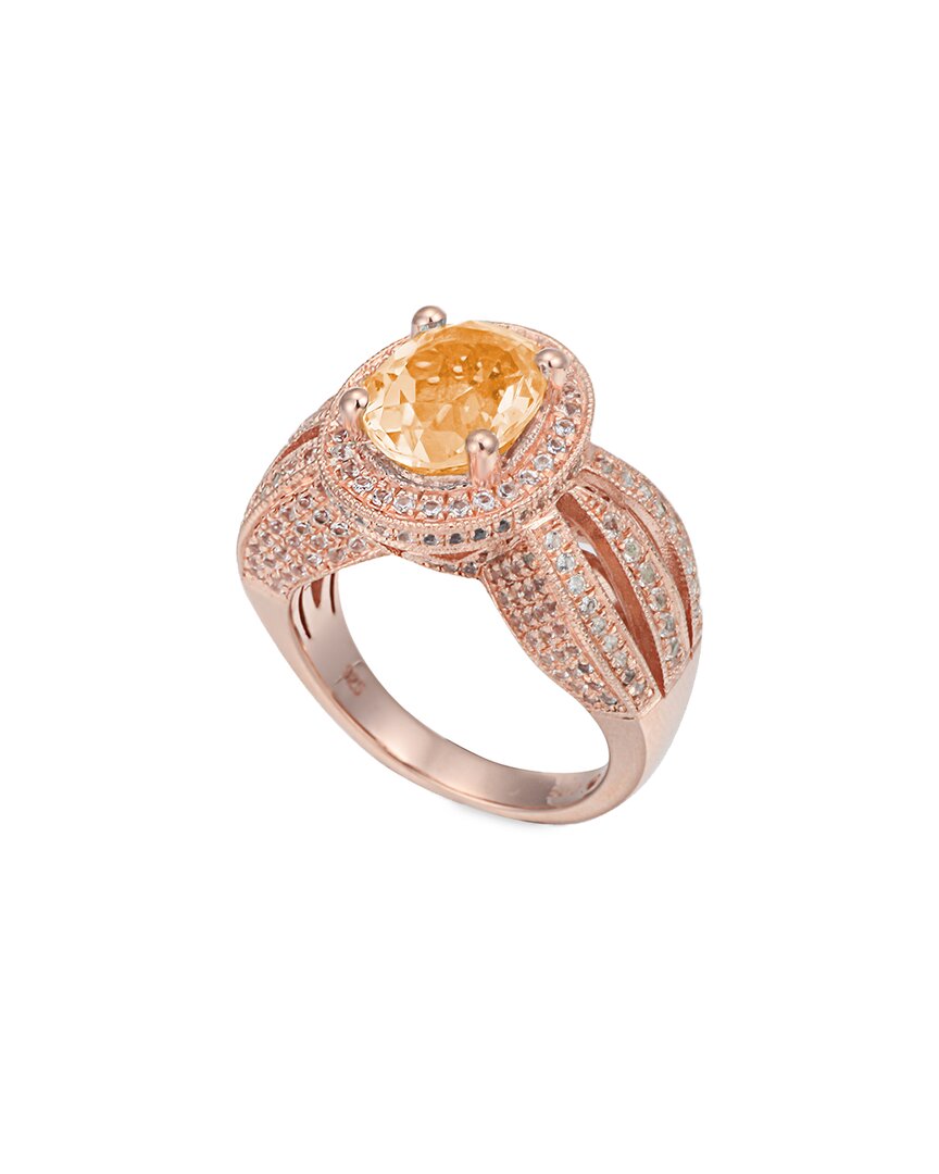 Silver 4.25 ct. tw. Citrine & White Topaz Ring