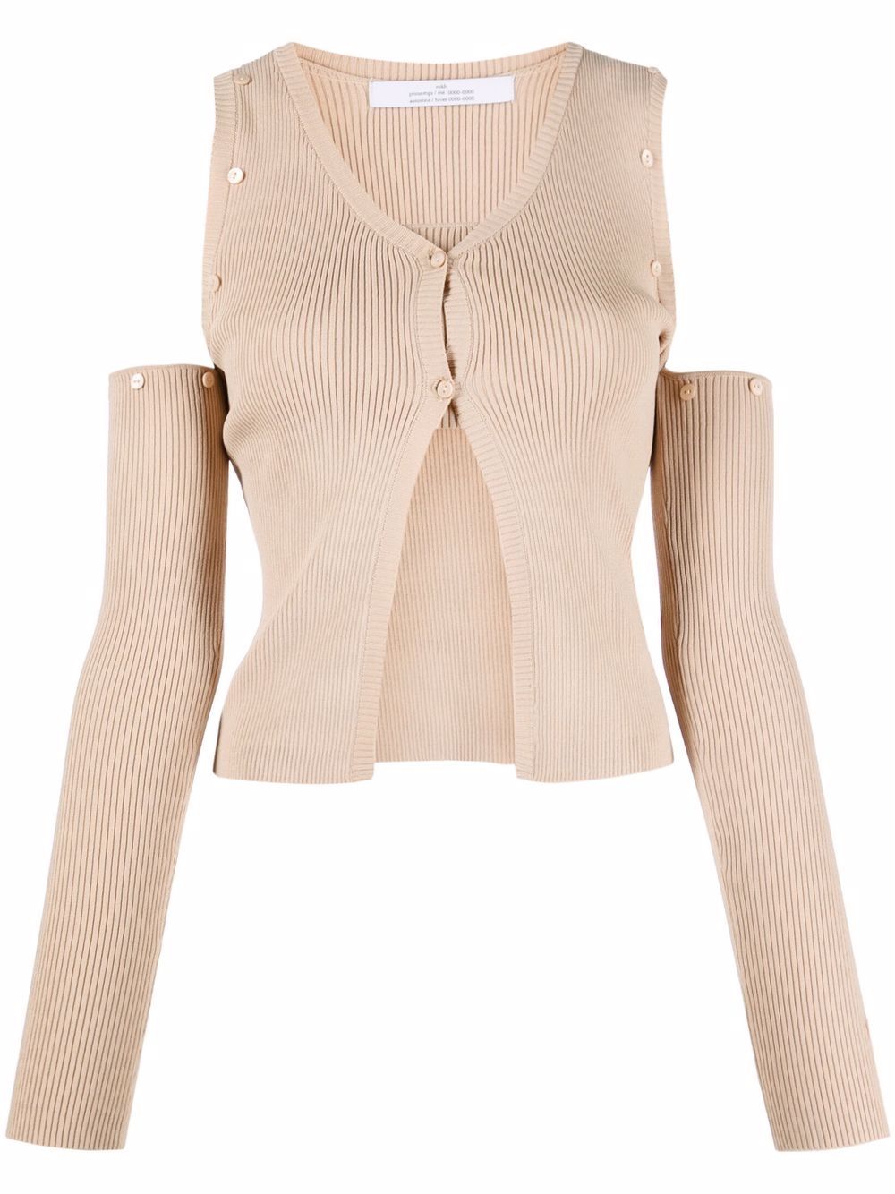 Cut-out knitted cardigan - Black