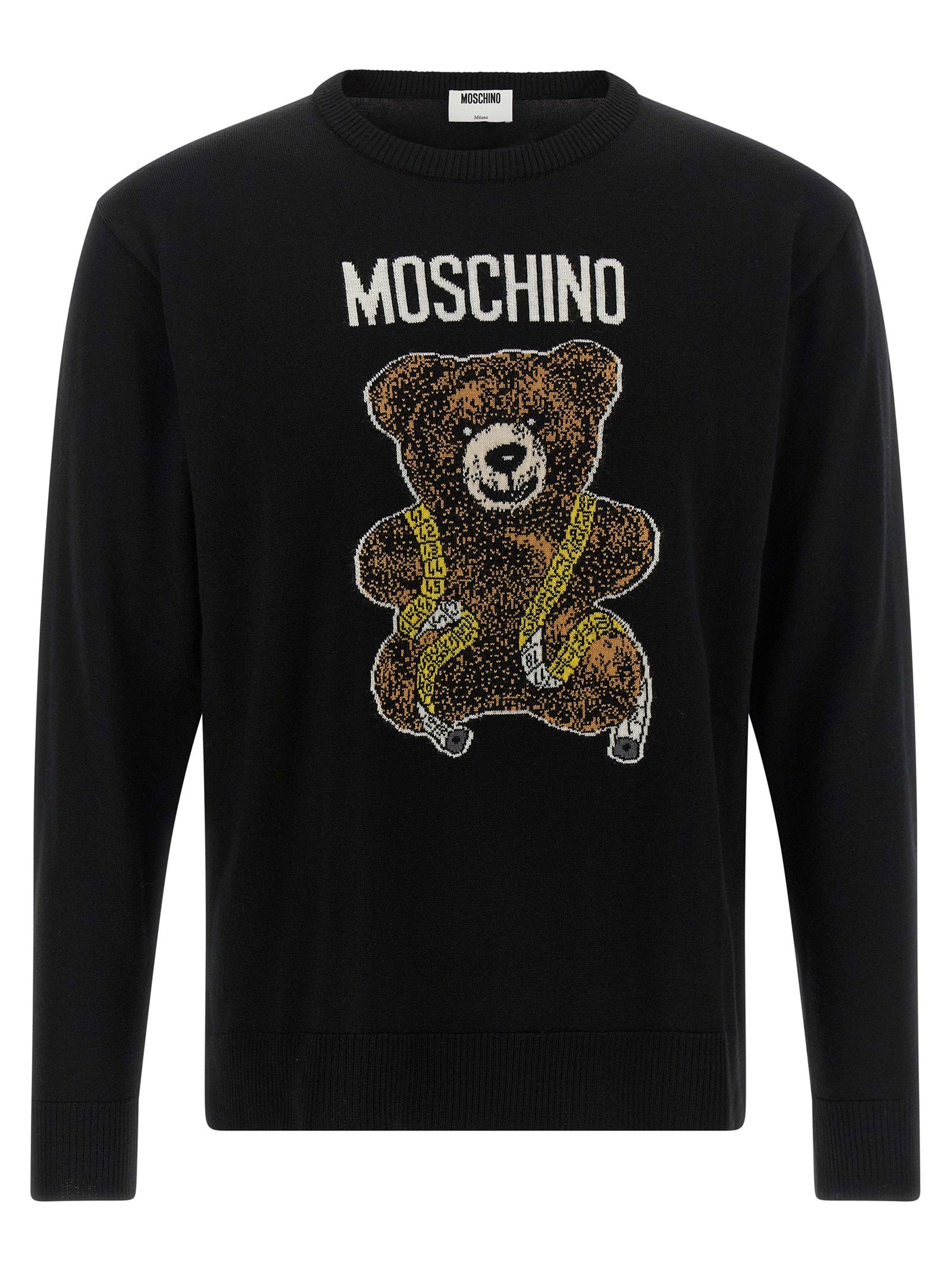 Teddy Bear Intarsia Sweater — Black