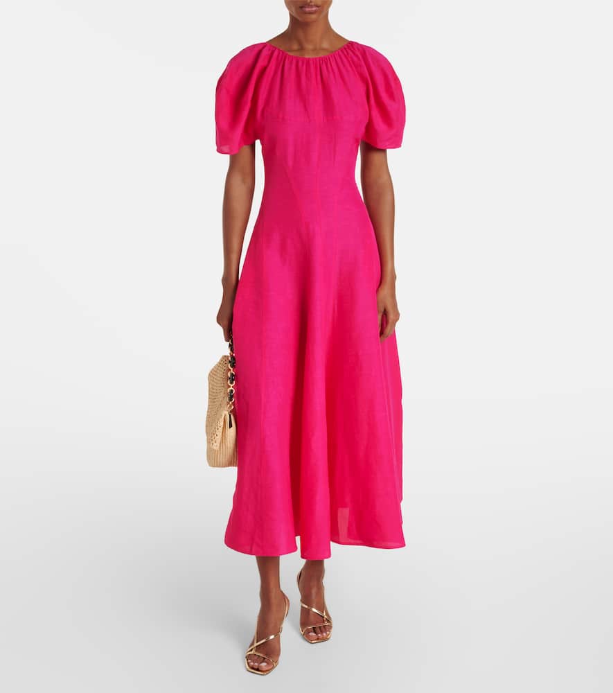 Balloon-sleeve maxi dress