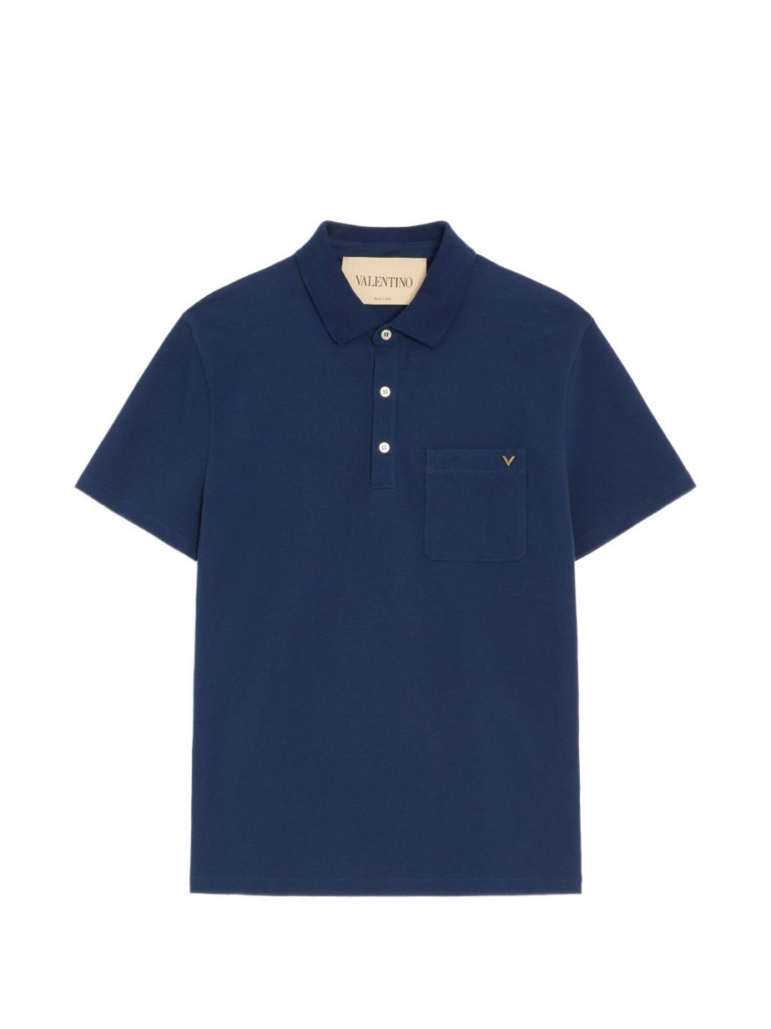 Valentino Garavani - vlogo gold cotton piqué polo shirt