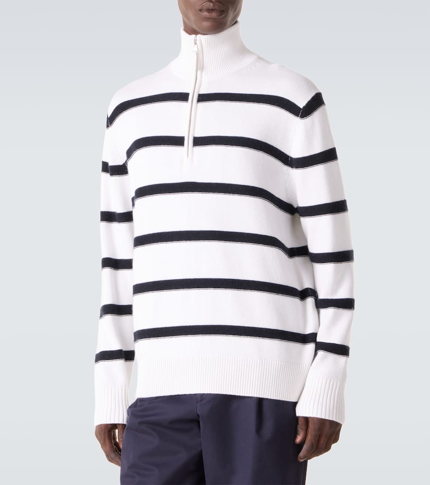 Striped cotton and cashmere sweater