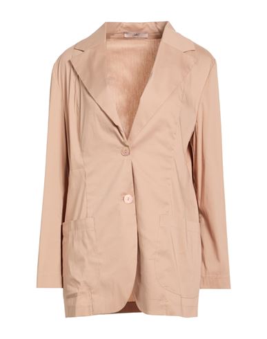 Woman Blazer Light brown Size 10 Cotton, Polyamide, Elastane