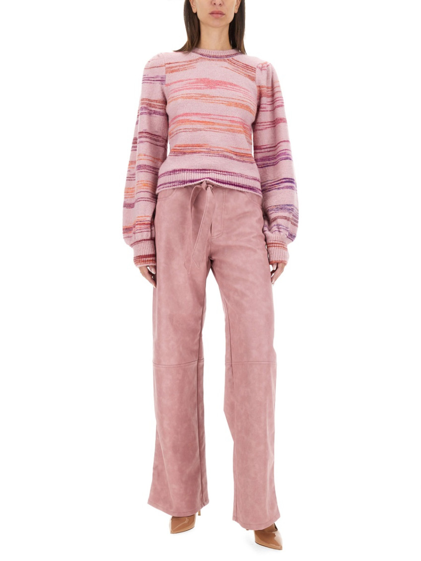 Pink Stripes Crew Neck Sweater