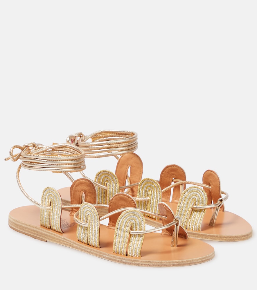 Ancient Greek Sandals Aristides metallic leather sandals