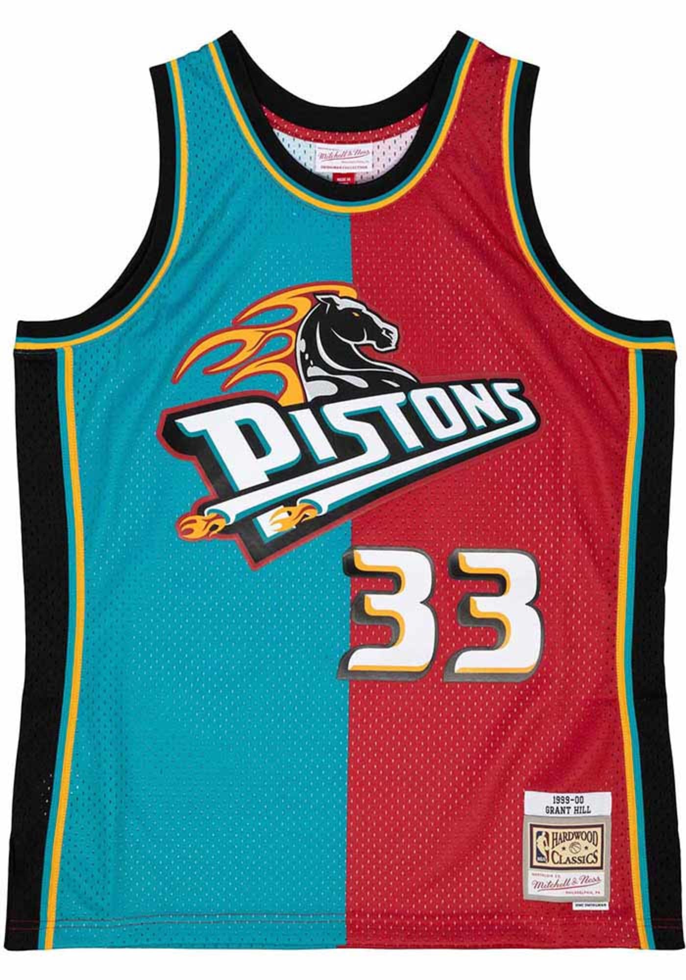NBA Split Swingman Jersey Detroit Pistons 1999 Grant Hill