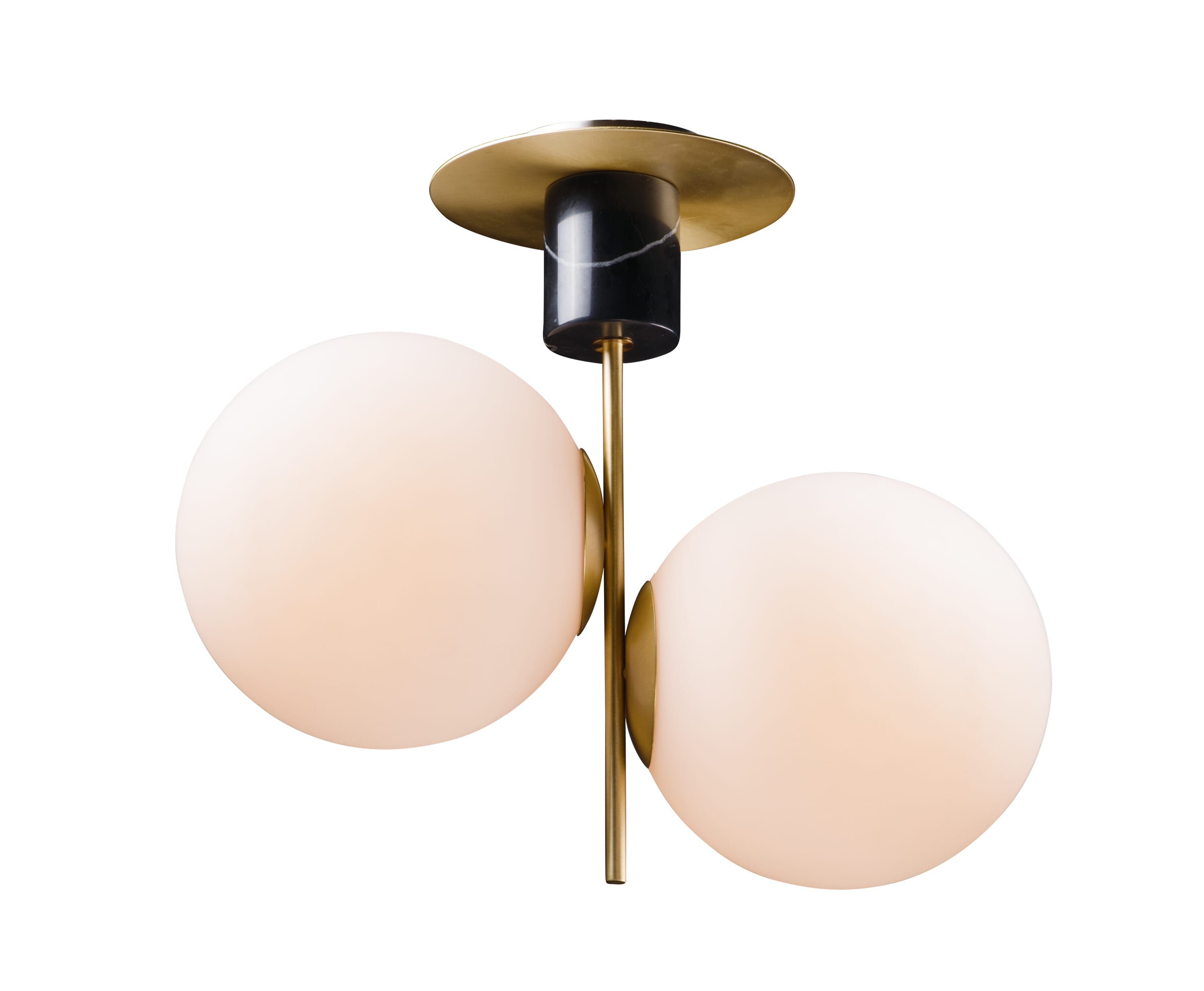 Maxim Vesper 2-Light Ceiling Light in Satin Brass and Black - 26032SWSBRBK