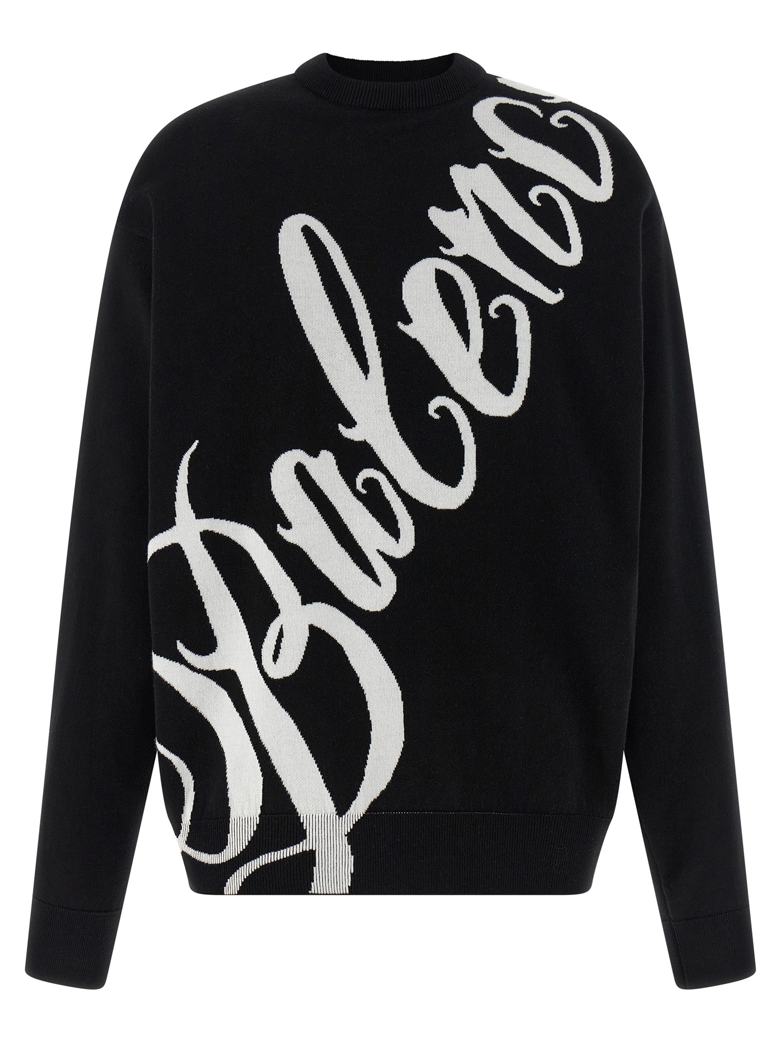Logo Jacquard Sweater — Black