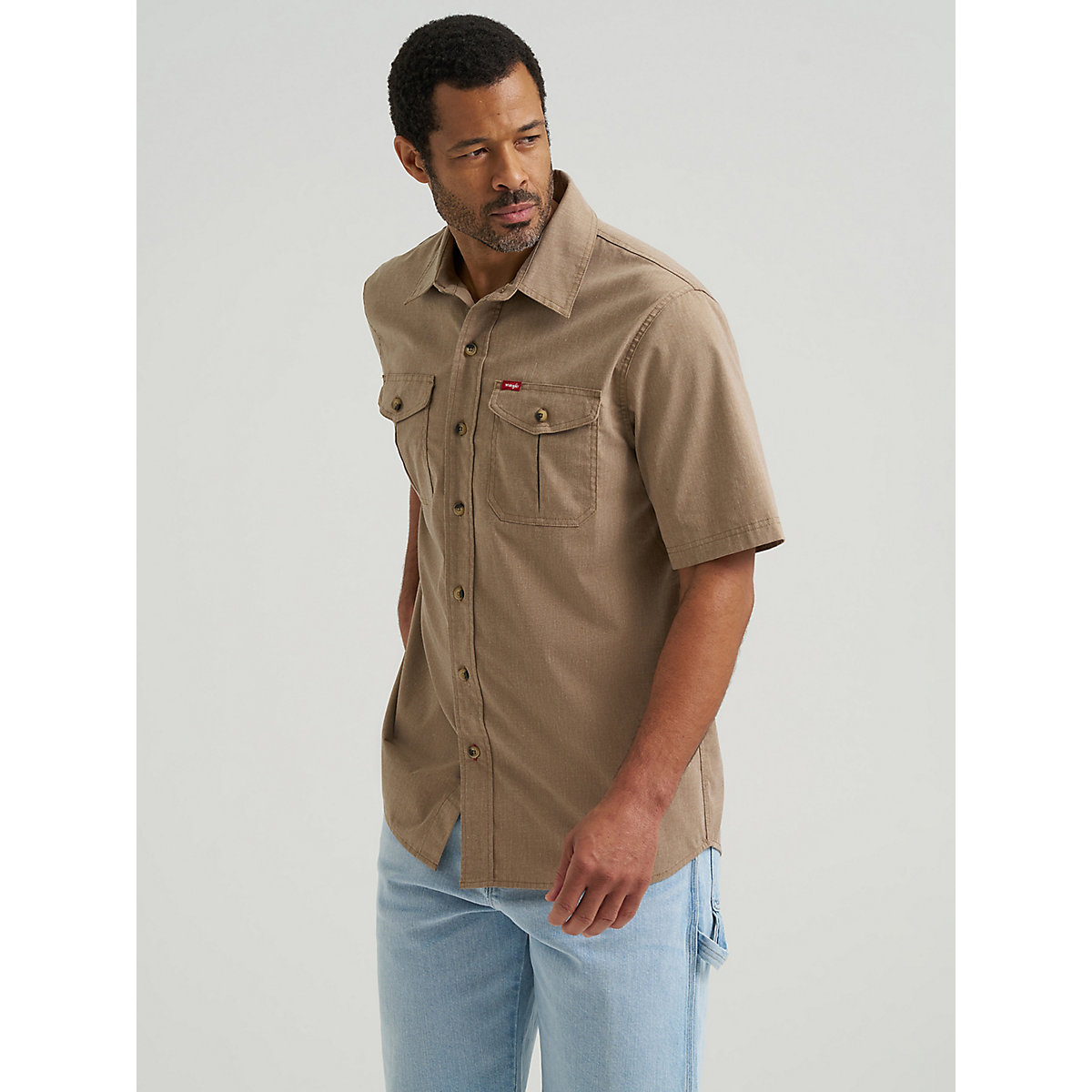 Men's Relaxed Stretch Poplin Shirt in Ermine Heather