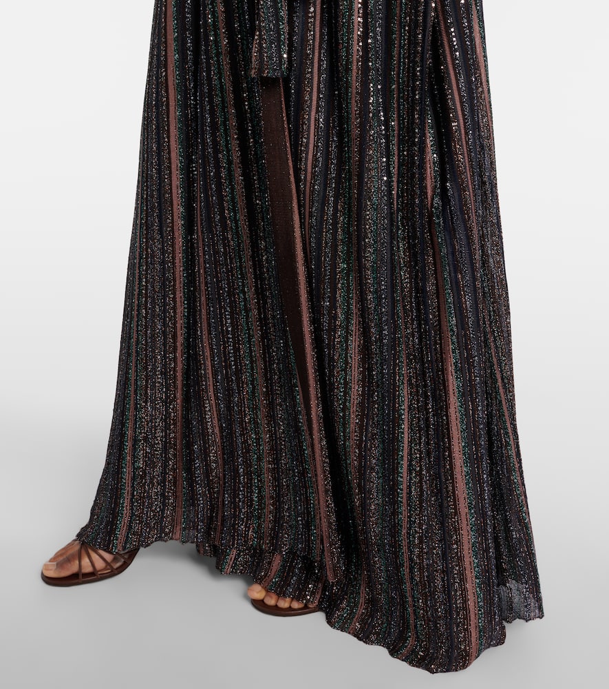 Chevron lamé cardigan