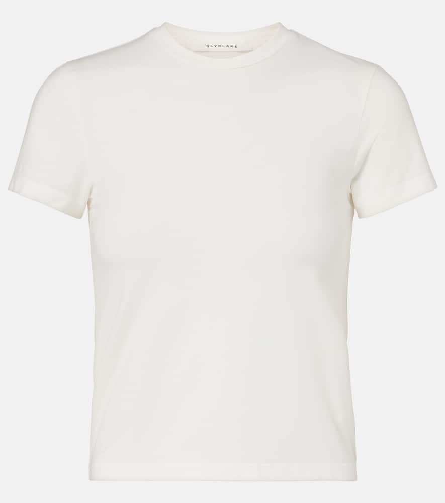Fitted cotton-blend T-shirt