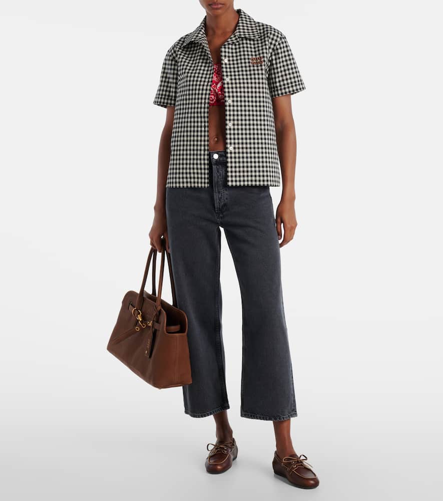 Arc mid-rise cropped wide-leg jeans