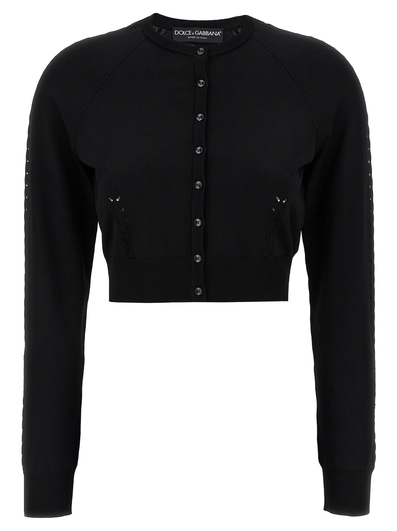 Viscose Crop Cardigan — Black