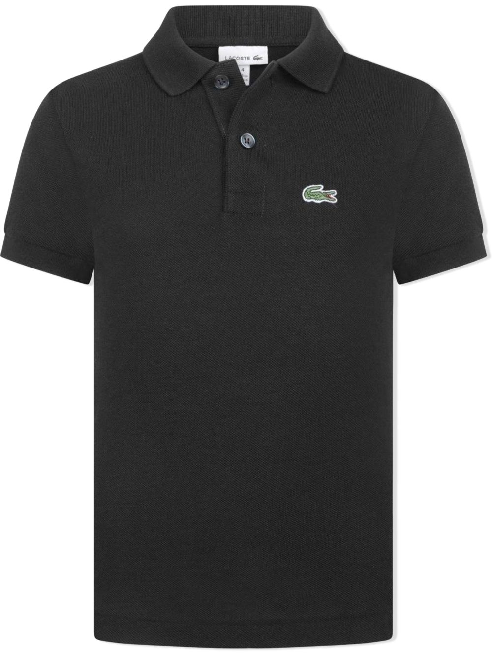 Embroidered logo short-sleeve polo shirt - Black