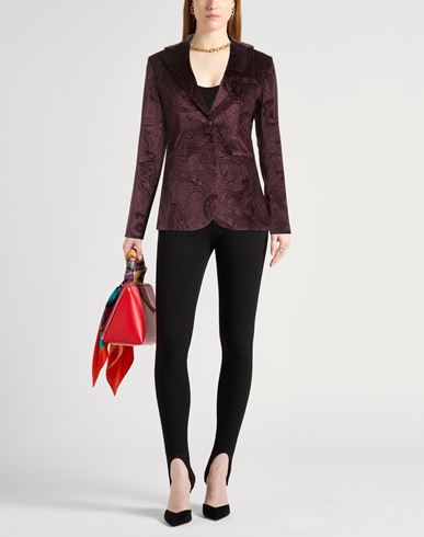 Woman Blazer Plum Size 10 Cotton, Elastane