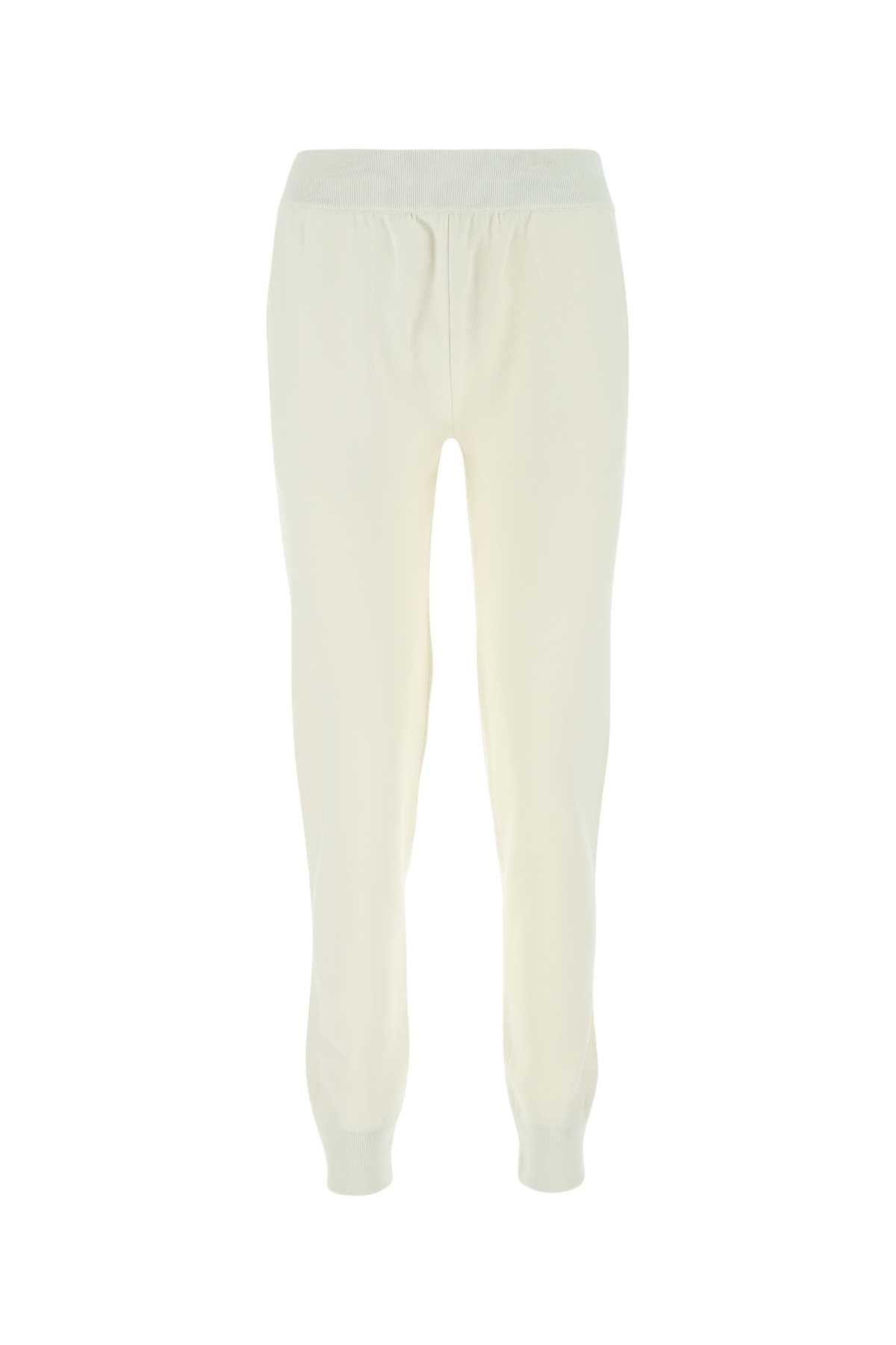 Stretch Wool Blend Joggers — White