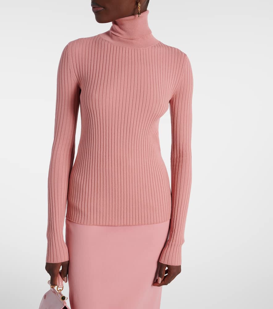 Ribbed-knit wool-blend sweater