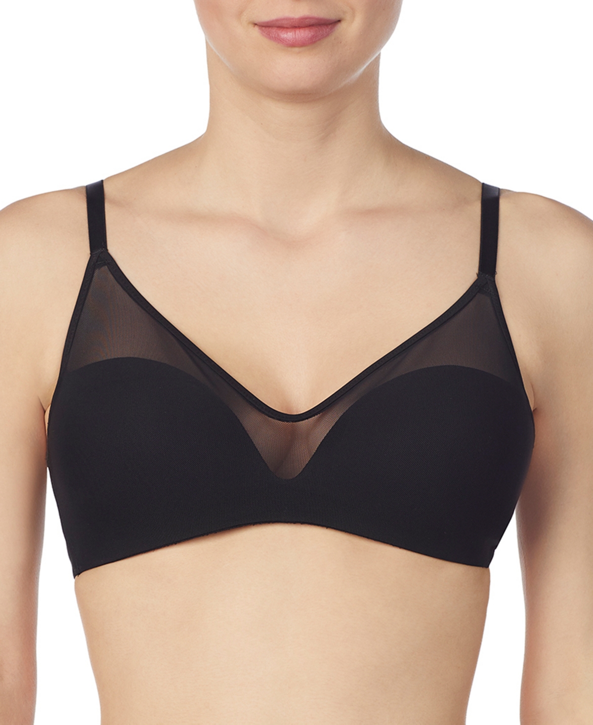 Women's Sheer Illusion Wireless Bra - Black