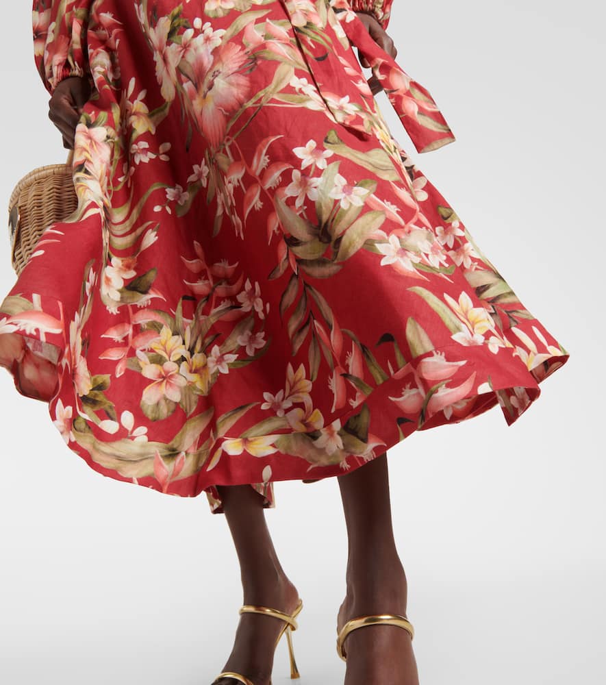 Lexi floral linen wrap dress