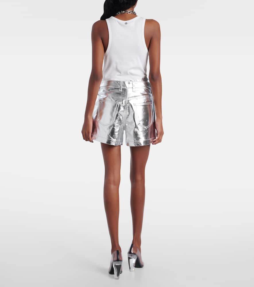 Rabanne Metallic cotton high-rise shorts