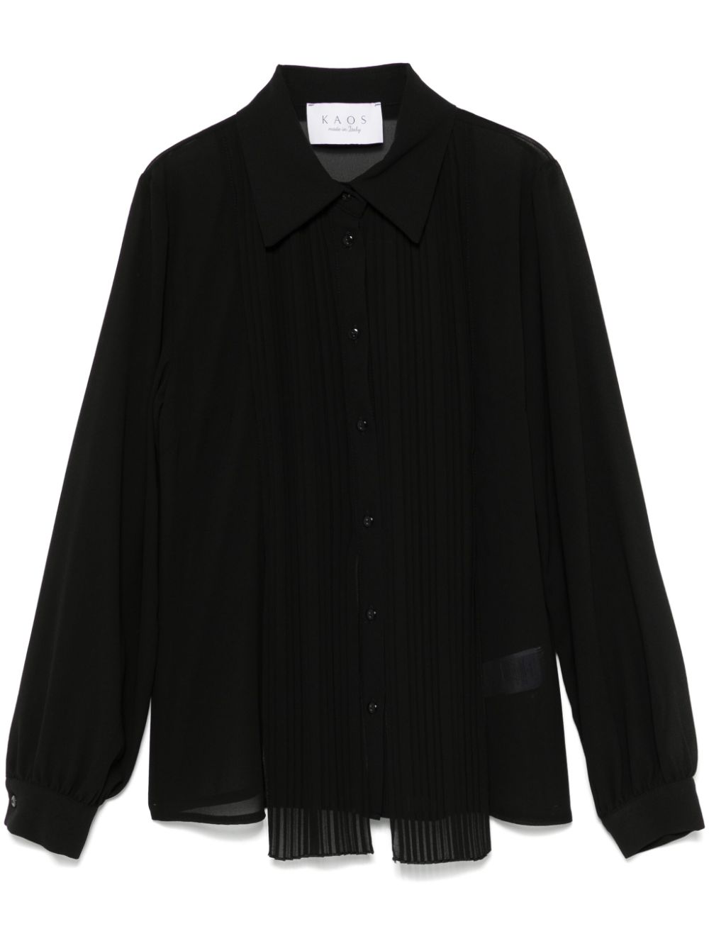 Pleat-detail shirt - Black