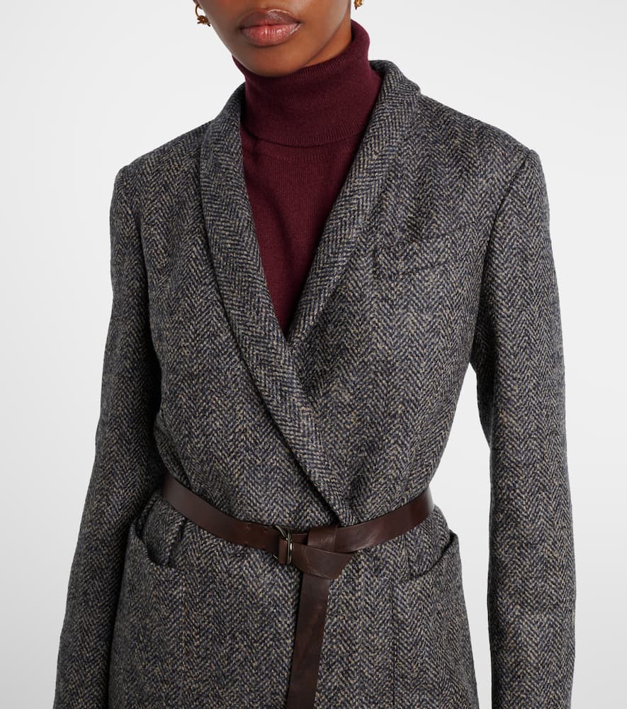 Herringbone Monili wool-blend tweed blazer