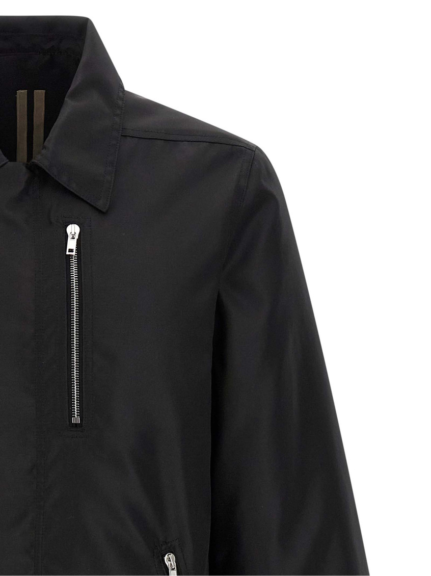 Black Zip-Front Shirt Jacket