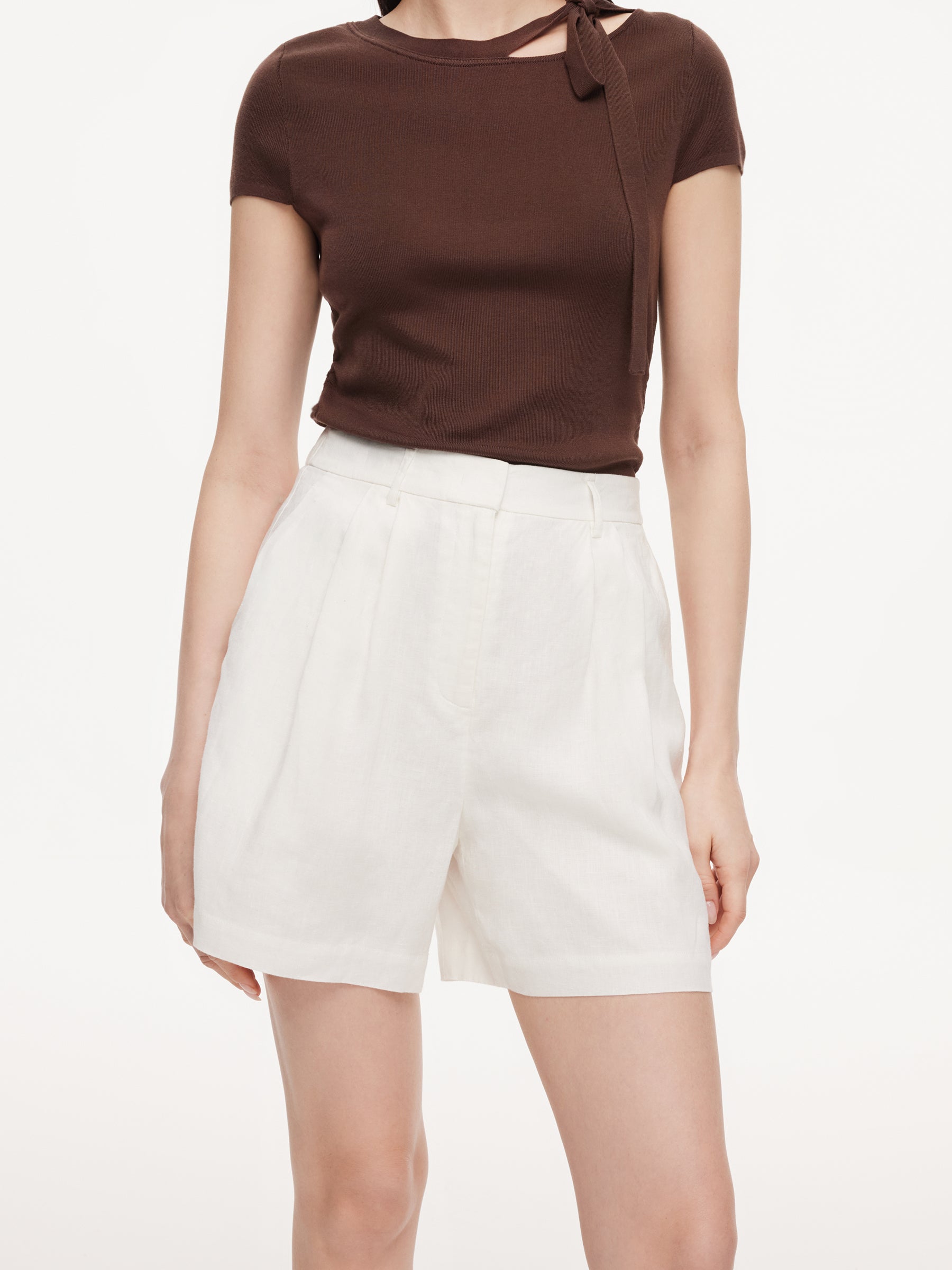 [Preview] 100% Linen Women A-Line Shorts