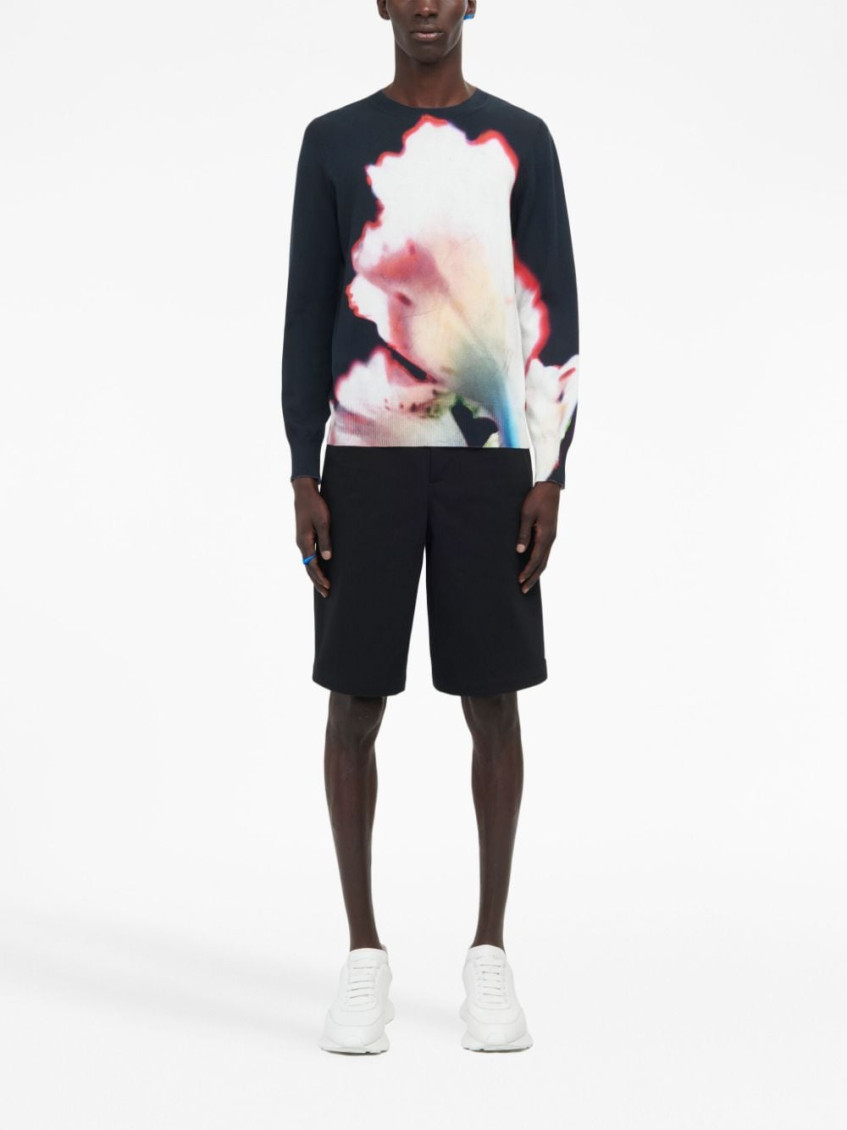 Solarised Flower-print cotton sweatshirt - Black