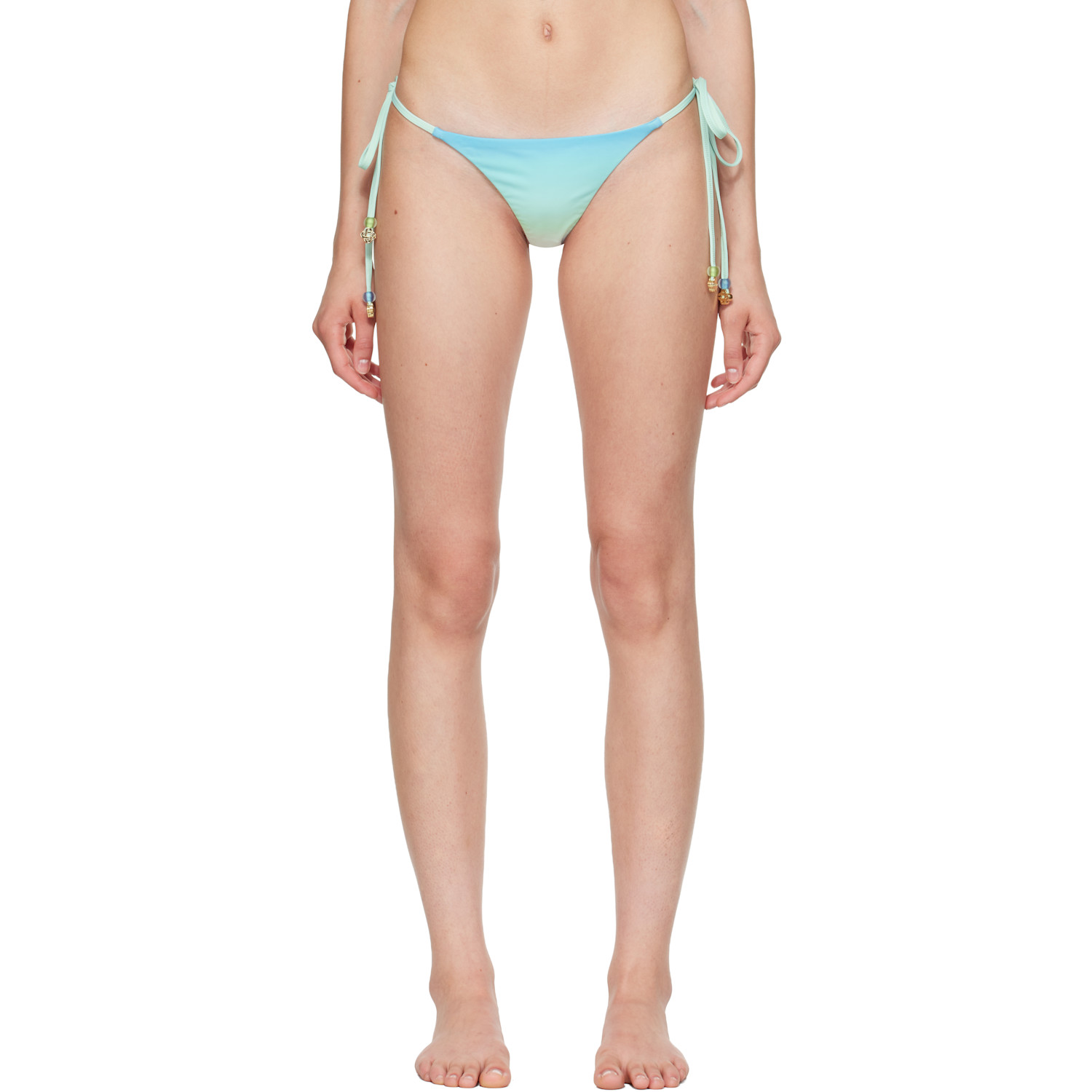 Blue & Green Gradient String Beaded Bikini Bottom