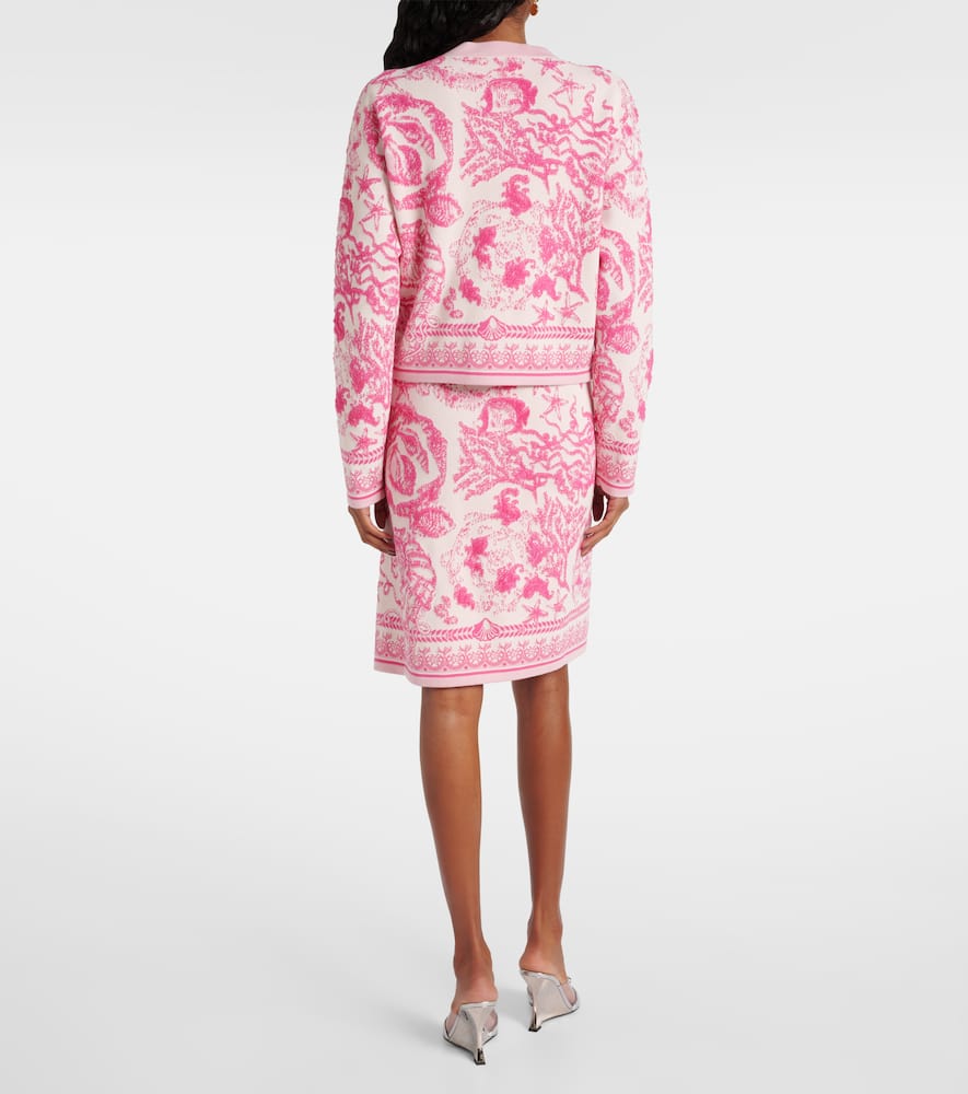 Underwater Barocco jacquard cardigan