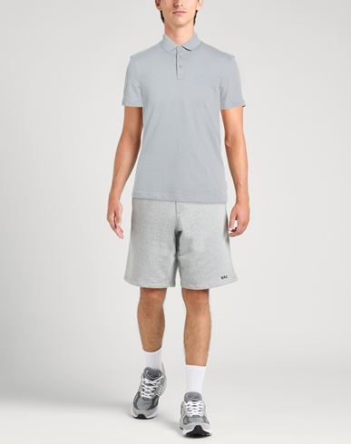 Man Polo shirt Light grey Size L Cotton