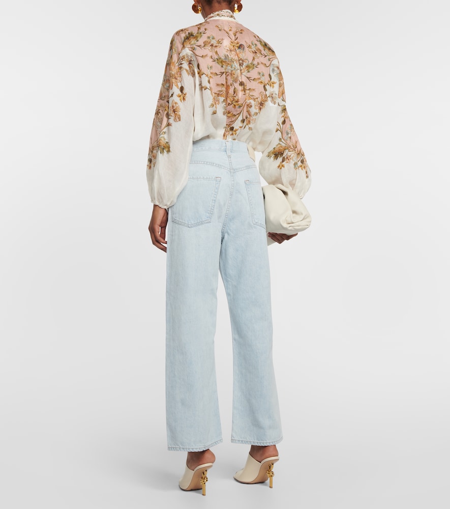 Gaucho high-rise wide-leg jeans