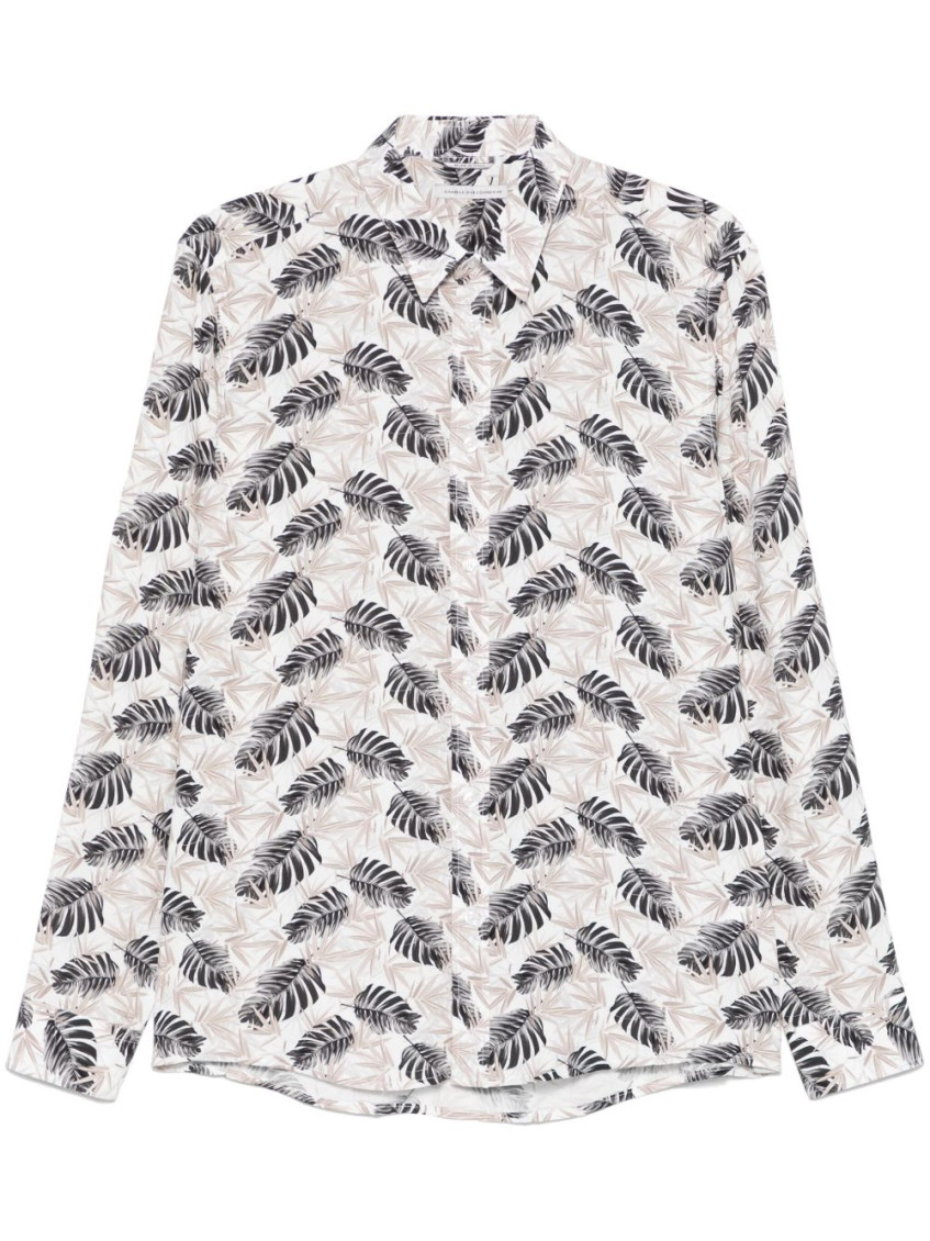 White Floral Print Shirt