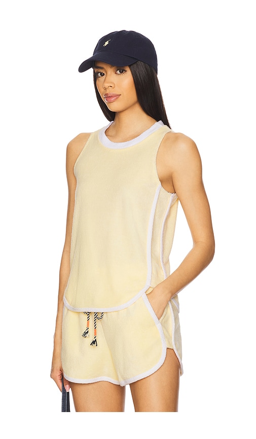 SUNDRY Loop Terry Tank Top in Lemon.  XL. Also in M