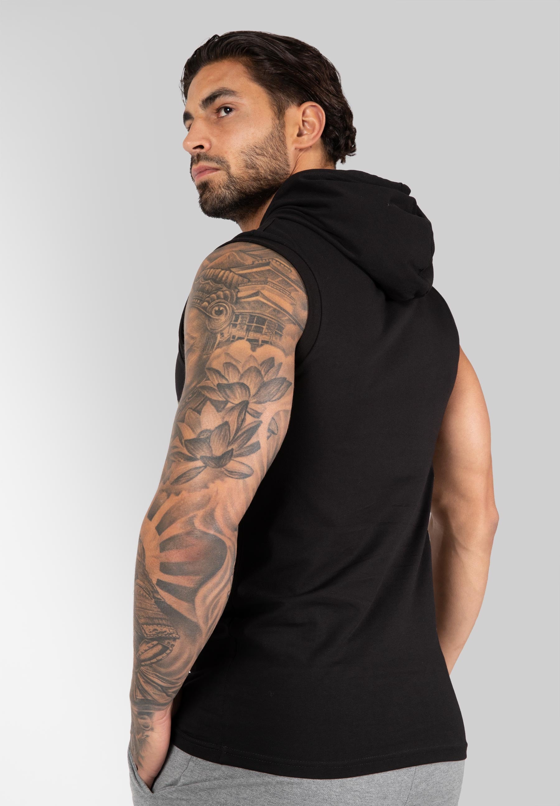 Melbourne S/L Hooded T-shirt - Black