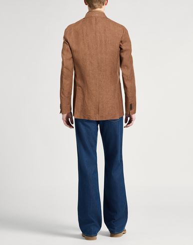 Man Blazer Brown Size 38 Linen