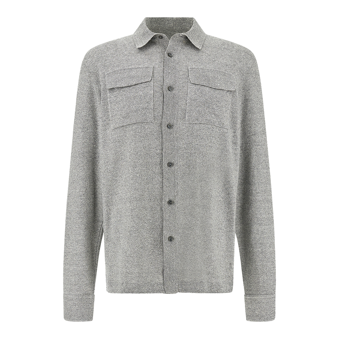 Overshirt in linen and Urukai cotton, Man, Light Grey
