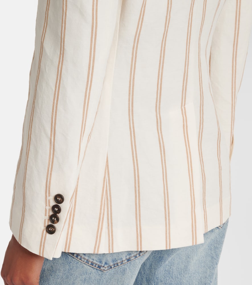 Striped linen and cotton blazer