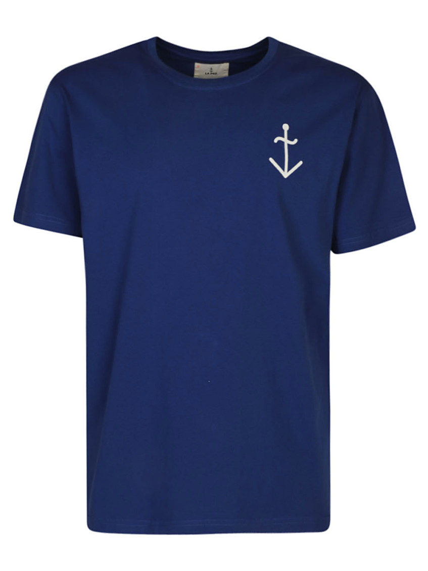 Navy Blue Navy Blue Logo Print T-shirt