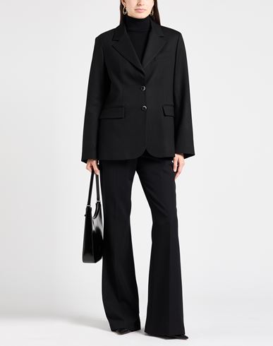 Woman Blazer Black Size 8 Wool, Elastane