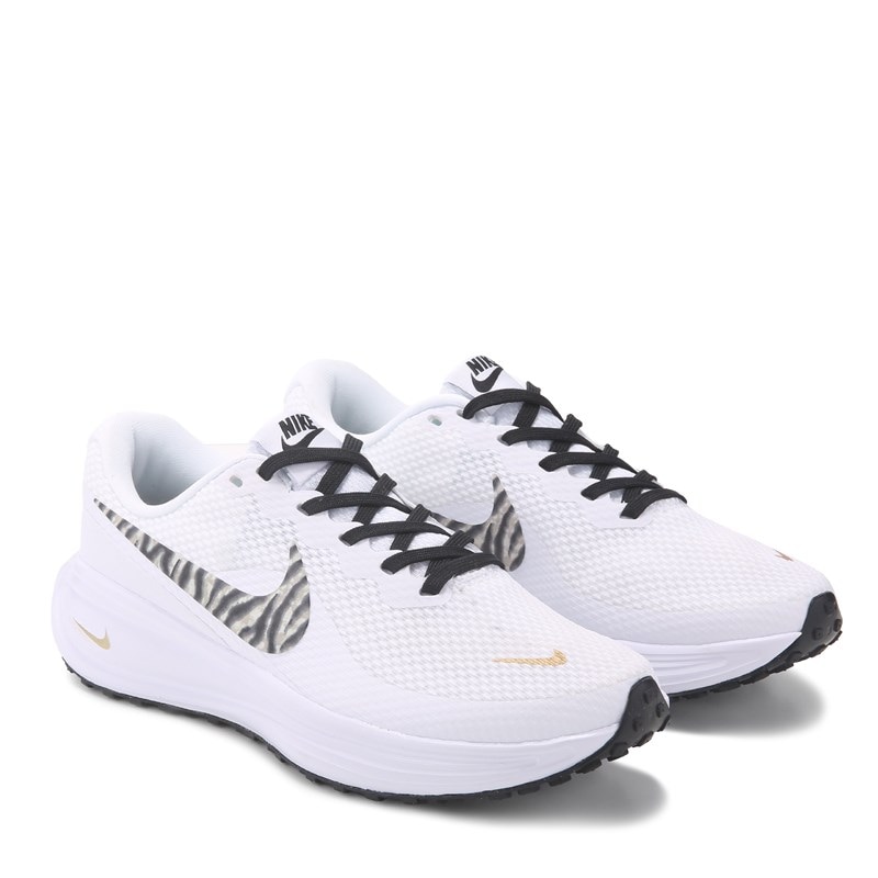 Women's Revolution 8 Running Shoes (White/Black/Metgold)
