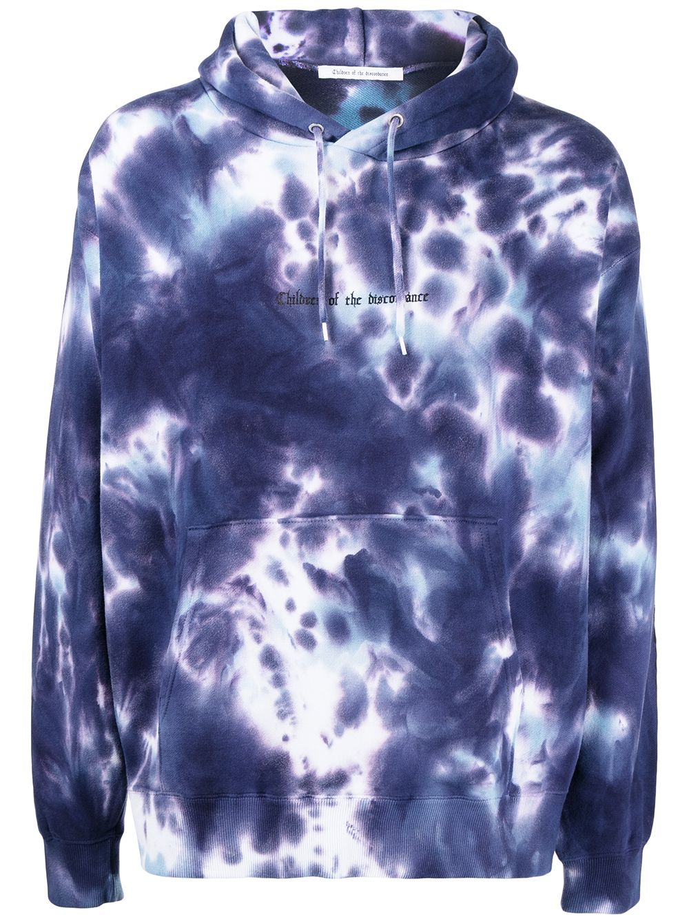 Tie dye-print pullover hoodie - Blue