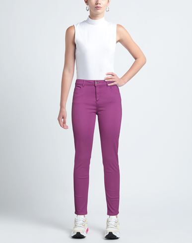 Woman Jeans Mauve Size 26 Cotton, Elastomultiester, Elastane