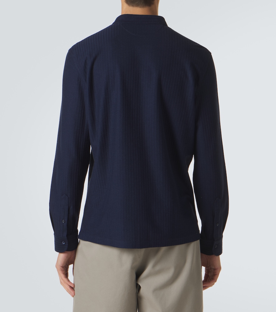 Striped cotton and silk shirt