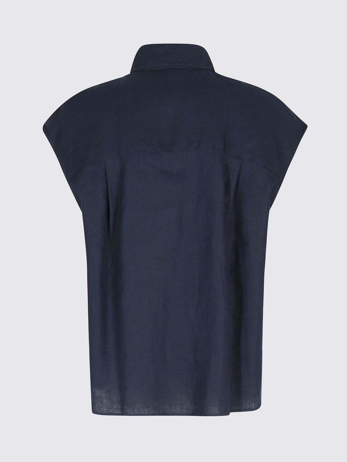 Linen Cap Sleeve Shirt
